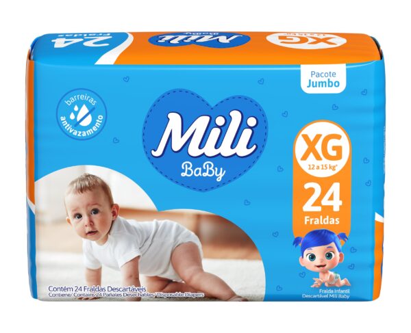 Mili Fralda Ultra Seca Jumbo Tamanho Xg 1X24