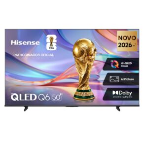 Hisense Smart TV 4K 50" Polegadas 50Q6QVV com Processador AI, Dolby Vision, HDR10+, HLG, Filmmaker Mode, Dolby Gaming, Dolby Atmos, MiraCast e Compatibilidade Alexa e Google