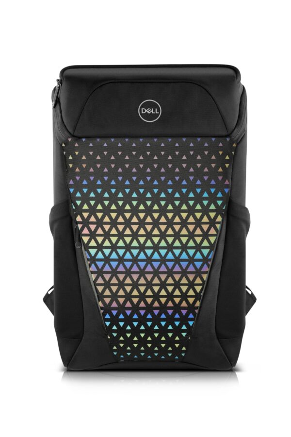 Mochila Dell Gaming 140T, Compatível com notebooks de até 17", Resistente à água, Painel frontal reflexivo, Vários compartimentos, Parte traseira em malha respirável, Preto