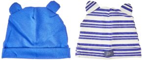 Zip Gorro Orelhinha (02 Peças) Listrado/Azul Bic