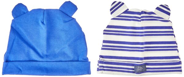 Zip Gorro Orelhinha (02 Peças) Listrado/Azul Bic