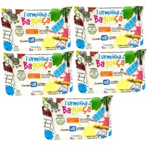Kit com 5 - Lenço Umedecido Turminha da Bagunça Toalha Umedecida 48 Unidades