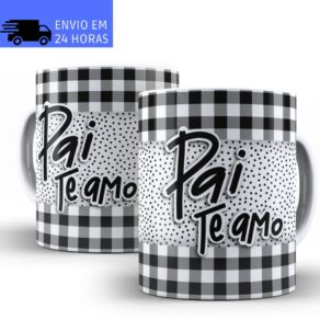 Caneca Dia dos Pais Personalizada de Porcelana para Presente Xícara Feliz