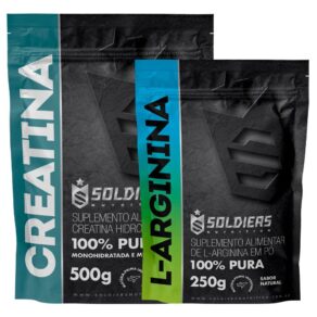 Kit: Arginina 250g + Creatina 500g Soldiers Nutrition Força Performance