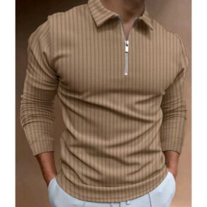 Camisa POLO casual listrada manga LONGA
