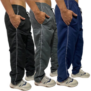 Kit 3 Calças Masculina Tactel Lisa Com Bolsos Esporte Caminhada Academia Frio