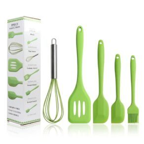 Kit 5 Peças Utensílios de Cozinha Silicone Colher Espátula Fue Espátula Pequena Pincel