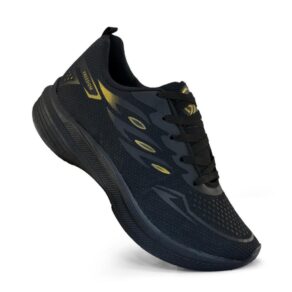 Tênis Masculino Escolar Academia Original FREEDOM Corrida Caminhada Lançamento PRETO e DOURADO