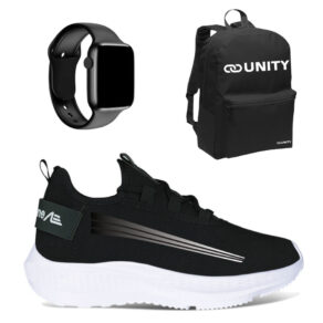 KIT Tênis MASCULINO ACADEMIA CAMINHADA TREINO ADAPTION KIEV COM RELÓGIO DIGITAL E MOCHILA