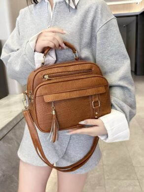 Bolsa Feminina Com Alça Lateral Transversal Faixa de Mão De Couro S2420 VT