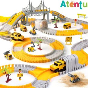 Pista de Carrinhos Construção com 98, 180 e 345 Peças Brinquedo Infantil com Carrinho