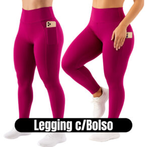 Calça Legging Feminina Cintura Alta com Bolso – Suplex Fitness | Cobertura Reforçada, Baixa Transparência