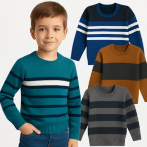 Kit 2 ou 3 unid Suéter Infantil Tricô Menino masculino Tam 1 ao 8 Cores Variadas Quentinho Conf