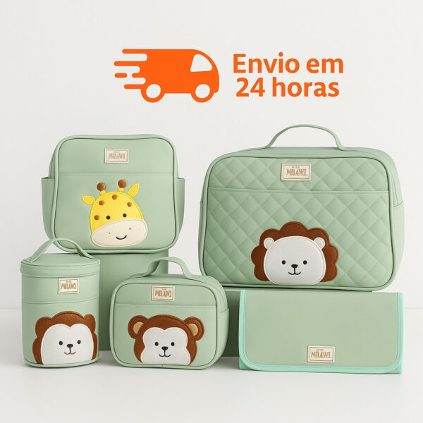 Bolsa Maternidade KIT SAFARI PREMIUM 5 PEÇAS