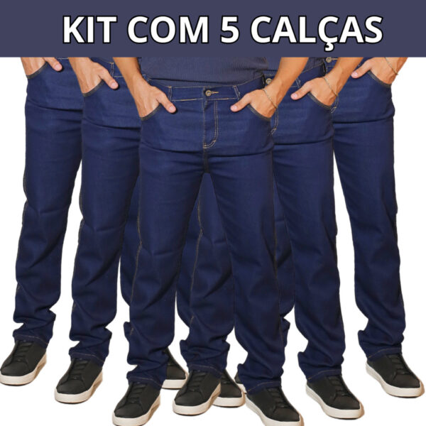 Kit 5 Calças Jeans Masculina Trabalho/Passeio Elastano Lycra Direto Da Fábrica