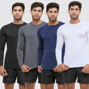 Kit 4 camisa térmica segunda pele blusa manga longa com proteção solar uv 50+