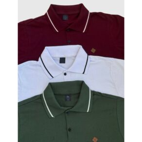 Kit 3 e 2 Camiseta Gola Polo Masculina 100% Algodão Cores Basicas Coloridas Camisa Para Homem