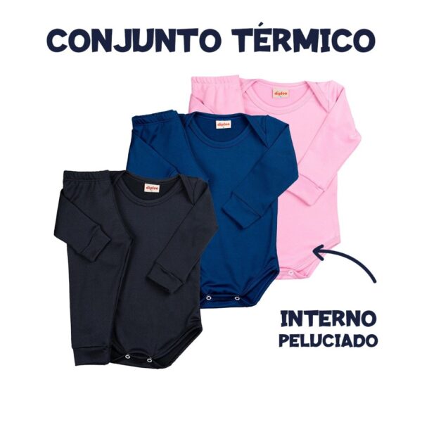Conjunto Térmico Bebê Peluciado Body e Calça Básico Menino/Menina RN ao GG Pijama Quentinho Inverno Frio