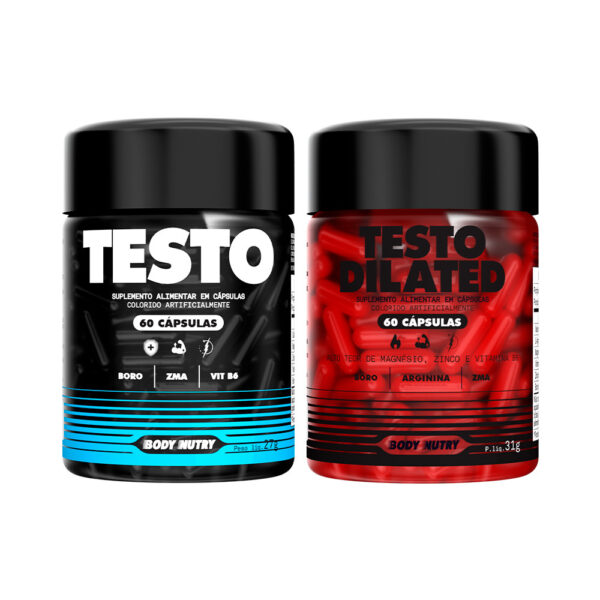 Kit Testo + Testo Dilated 60 Cápsulas Arginina e Magnésio | Energia, Performance e Vasodilatador