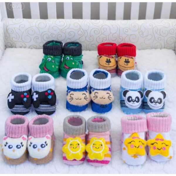 KITS PARES DE MEIA de URSINHO para bebê com pelúcia, enxoval pra maternidade/menino e menina bebê rn
