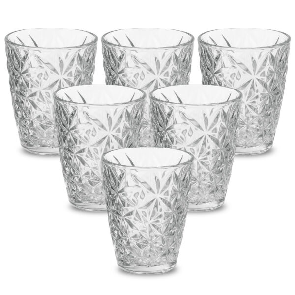 Jogo 6 Copos de Vidro Transparente 300ml Vidro Grosso Luxo