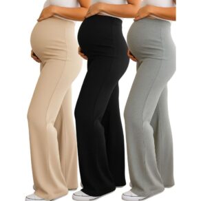 Pantalona Feminina Gestante Calça Gravida estilosa Plus size Calça confortavel Cós alto Viscolaycra Lisa Maternidade