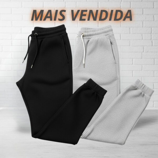 Kit Calça de Moletom Algodão Unissex com Elástico e Punho Conforto e Estilo