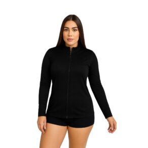 Jaqueta Esportiva Lazer Proteção Solar UV FPS 50 Caminhada Corrida Academia Fitness Helanca Dryfit Com Zíper