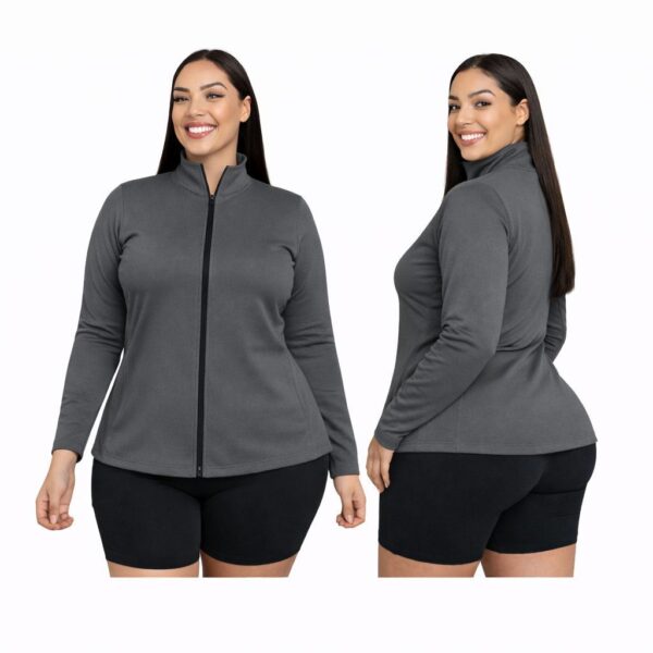 Jaqueta Plus Size Fitness Feminino Dry Fit Slim Proteção Solar UV, Tecido Térmico, Secagem Rápida