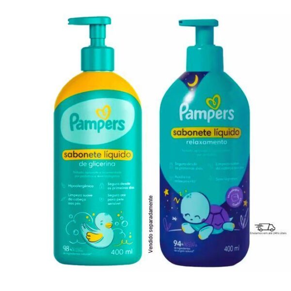 Pampers - Sabonete Shampoo Liquido Glicerina Bebe Criança 400ml