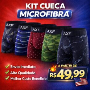 Kit Com 10 Cuecas Boxer Microfibra