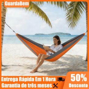 Rede De Dormir Casal 300kg Lazer Camping Selva Nylon 210t Rede Descanso