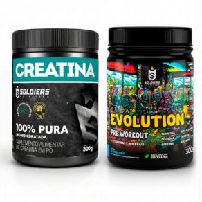 Kit: Creatina Monohidratada + Pré Treino Evolution 300g - Soldiers Nutrition Força Performance