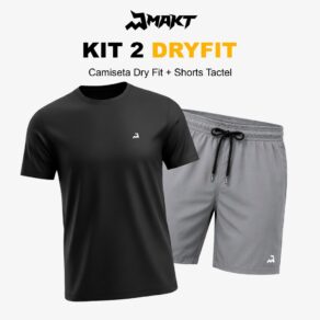 Kit Camiseta Dryfit e Shorts Tactel Masculino Bermuda de Academia Treino Corrida Para Esportes Praia