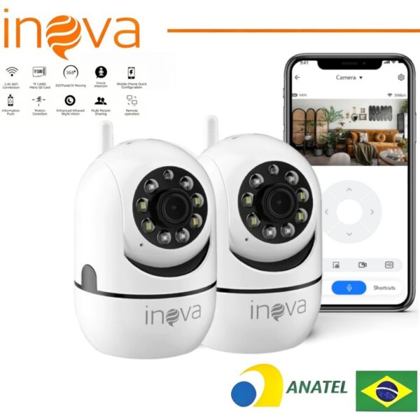 INOVA Wi-Fi Babá Eletrônica Câmera segurança Sem Fio Visão Noturna 1080P 360° Câmera audio YOOSEE