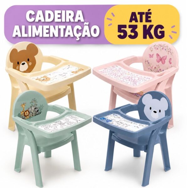Poltrona Infantil Cadeirinha De Alimentação Com Bandeja Urso Plasutil Excelente para Refeição Infantil