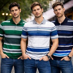 Kit com 2 Camisa Gola Polo Masculina Listrada Sem Bolso