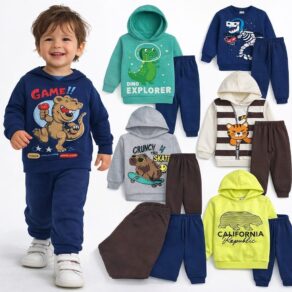 Kit 6 Peças 3 Conjunto Moletom Menino Roupa Infantil Inverno Frio Tamanho 01 ao 14