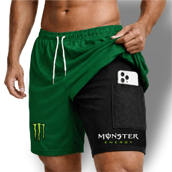 Bermuda Compressão 2em1 MONSTER Masculina DryFit + Elastano Ideal Academia Corrida Bike Crossfit