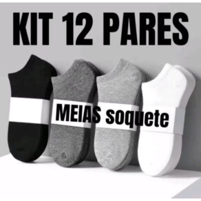 Kits de Meias Soquete Unissex Premium Masculina e Feminina