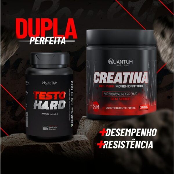 Combo Testo Hard 120 Caps + Creatina Monohidratada 100% Pura 300g Quantum Nutrition