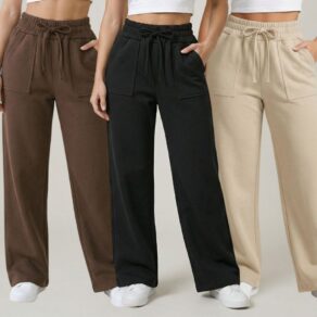 Calça Feminina Moletom Pantalona Flanelada Leve Macia Confortável Cintura Alta