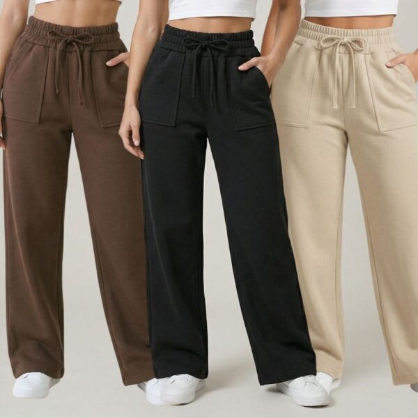 Calça Feminina Moletom Pantalona Flanelada Leve Macia Confortável Cintura Alta
