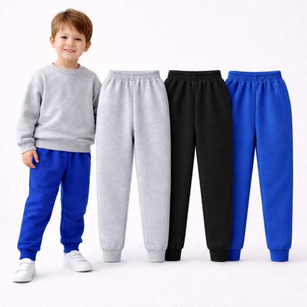 Kit 3 un. Calça Moletom Infantil Apeluciada com Punho tamanho 1 ao 12