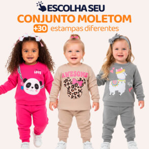 Conjunto Moletom Bebe Menina Escolha Seu Modelo, com Estampas Fofas e Conforto Infantil Bebê Feminino Frio Inverno. l04