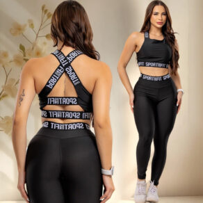 Conjunto Zero Transparência Calça Legging Leg Fitness Feminino Para Treino Academia