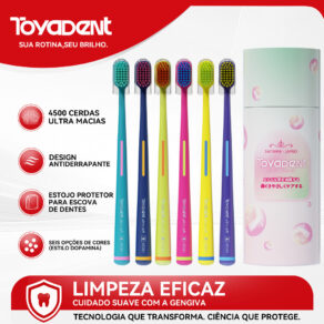 TOYADENT Escova de Dente Ultra Macia + 4500 Cerdas Micro-nanométricas,Viagem/Uso doméstico