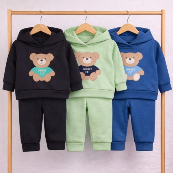 Conjunto Bebê Menino Inverno Soft Plush Casaco com Capuz e Calça Peluciada | P ao G