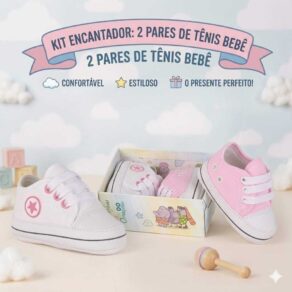 Kit 2 pares de tênis unissex de bebê asltarzinho