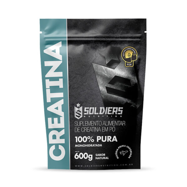 Creatina Monohidratada 600g 100% Pura Importada Soldiers Nutrition Suplemento Performance Muscular Força